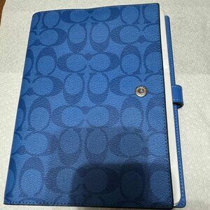 Coach Signature Canvas Bright Blue Notebook Cover – Rare Color
